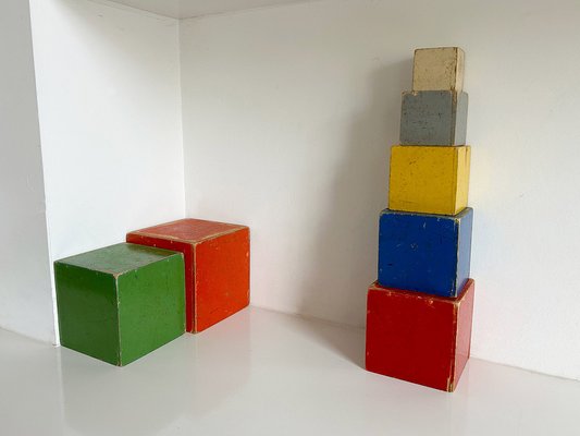 Stacking Cubes by Ko Verzuu for Ado, 1930s, Set of 7-RPY-1801238