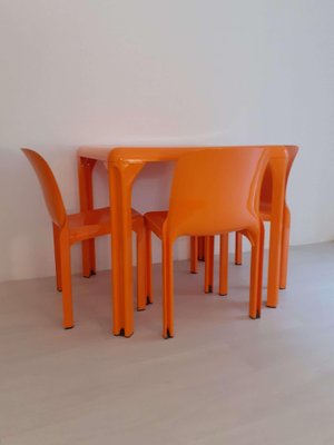 Stadium Table and Selene Chairs by Vico Magistretti for Artemide, Italy, 1970s, Set of 4-PCO-1806703