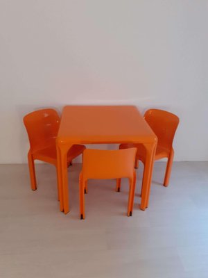 Stadium Table and Selene Chairs by Vico Magistretti for Artemide, Italy, 1970s, Set of 4-PCO-1806703