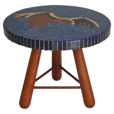 Stained Elm Mosaic Side Table by Otto Færge, Denmark, 1940s-WRF-1313475