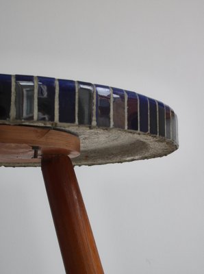 Stained Elm Mosaic Side Table by Otto Færge, Denmark, 1940s-WRF-1313475