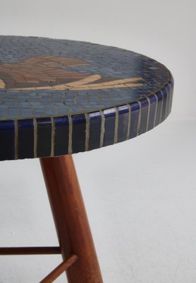 Stained Elm Mosaic Side Table by Otto Færge, Denmark, 1940s-WRF-1313475