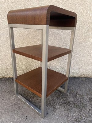 Stainless Steel and Rosewood Shelves, 1970s, Set of 2-SDV-859655