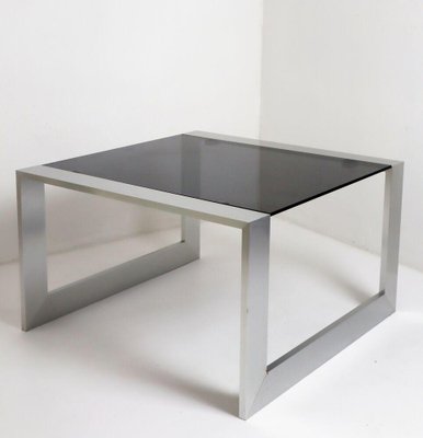 Stainless Steel Smoke Glass Coffee Table, 1970s-ESB-1376741