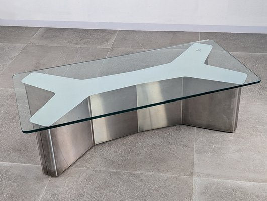 Stainless Steel Ypsilon Coffee Table, 1970s-JJT-1762978