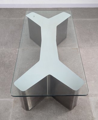 Stainless Steel Ypsilon Coffee Table, 1970s-JJT-1762978