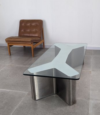 Stainless Steel Ypsilon Coffee Table, 1970s-JJT-1762978