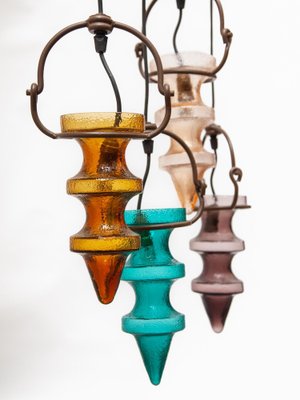 Stalactites Cascade Lamp in Colored Glass attributed to Nanny Still for Raak, 1960s-KL-1812103