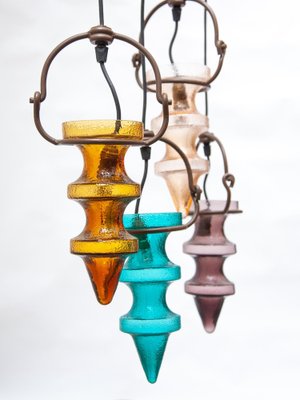 Stalactites Cascade Lamp in Colored Glass attributed to Nanny Still for Raak, 1960s-KL-1812103