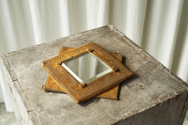 Star Shaped Wall Mirrors in Faded Velvet, Late 19th Century, Set of 2-FEW-2024212