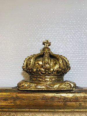 State Portrait of Former Dutch Queen Juliana in Gold Frame with Plaster Crown by Marius Meijboom, 1948-WQJ-745437