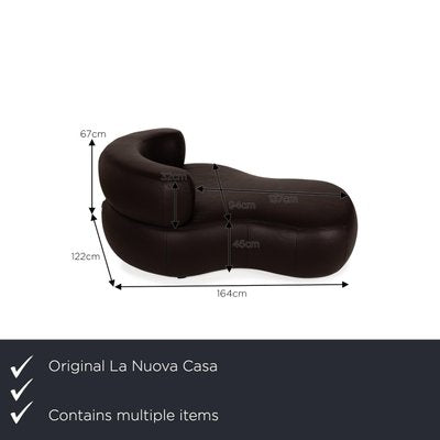 States Lounger and Stool in Leather from La Nuova Casa, Set of 2-RQW-2026529