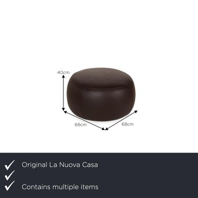 States Lounger and Stool in Leather from La Nuova Casa, Set of 2-RQW-2026529