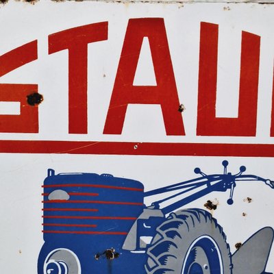 Staub Tractors Metal Enamel Sign, France, 1950s-FRB-1756714