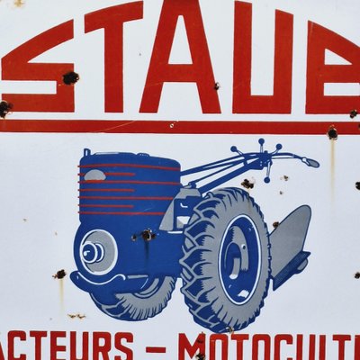 Staub Tractors Metal Enamel Sign, France, 1950s-FRB-1756714