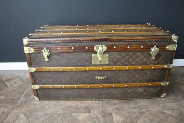 Steamer Trunk in Monogram Woven Canvas from Bigot and Morand, 1890s-YF-2023386