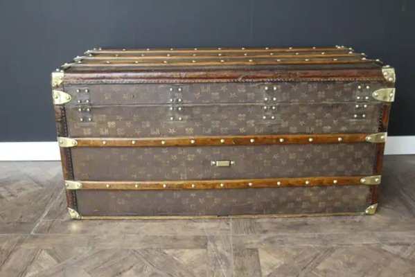 Steamer Trunk in Monogram Woven Canvas from Bigot and Morand, 1890s-YF-2023386