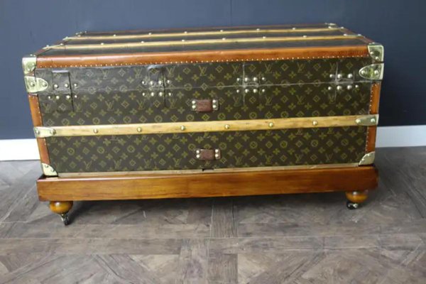 Steamer Trunk with Stenciled Monogram by Louis Vuitton for Louis Vuitton, 1920s-YF-1777132