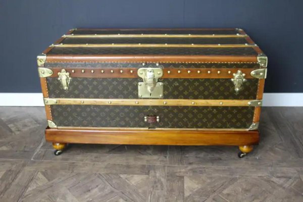 Steamer Trunk with Stenciled Monogram by Louis Vuitton for Louis Vuitton, 1920s-YF-1777132