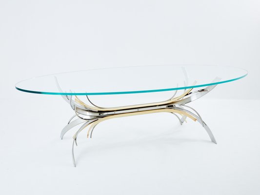 Steel and Brass Dining Table by Maria Pergay, 1970-YJA-1820227