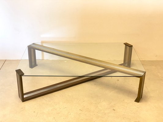 Steel and Brass Table, 1970s-NPC-1326089