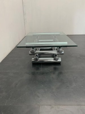 Steel and Glass Coffee Table, 1970s-IJR-1077265