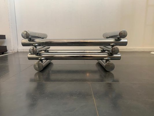 Steel and Glass Coffee Table, 1970s-IJR-1077265