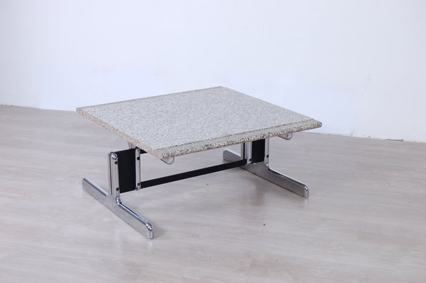 Steel and Granite Coffee Tables by Ammannati & Vitelli for Bruno Brunati, 1970s, Set of 2-XSG-687799