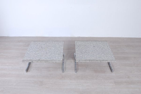 Steel and Granite Coffee Tables by Ammannati & Vitelli for Bruno Brunati, 1970s, Set of 2-XSG-687799