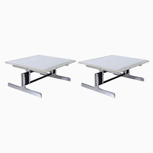 Steel and Granite Coffee Tables by Ammannati & Vitelli for Bruno Brunati, 1970s, Set of 2-XSG-687799