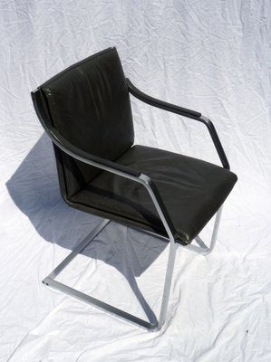 Steel and Leather Cantilever Chair-UML-1816035