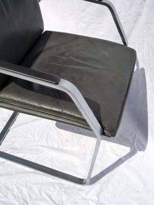 Steel and Leather Cantilever Chair-UML-1816035