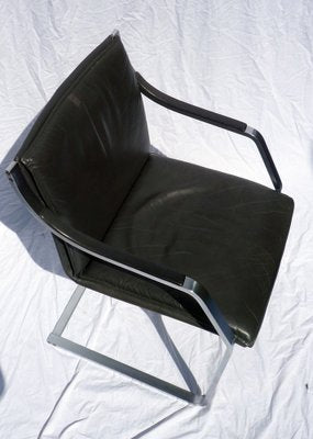 Steel and Leather Cantilever Chair-UML-1816035