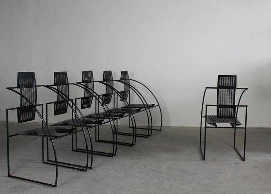 Steel and Metal La Quinta Chairs by Mario Botta attributed to Alias, Italy, 1985, Set of 6-IVC-1446888