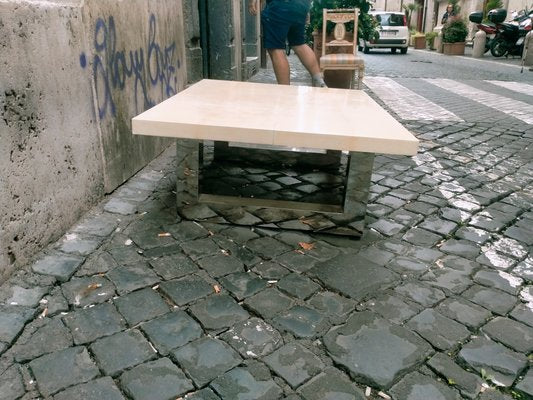 Steel and Parchment Coffee Table-BGX-2042162