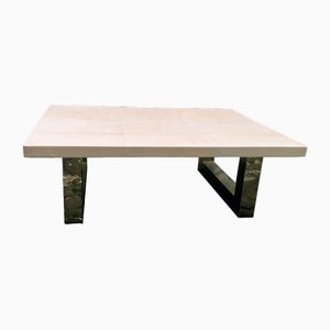 Steel and Parchment Coffee Table-BGX-2042162