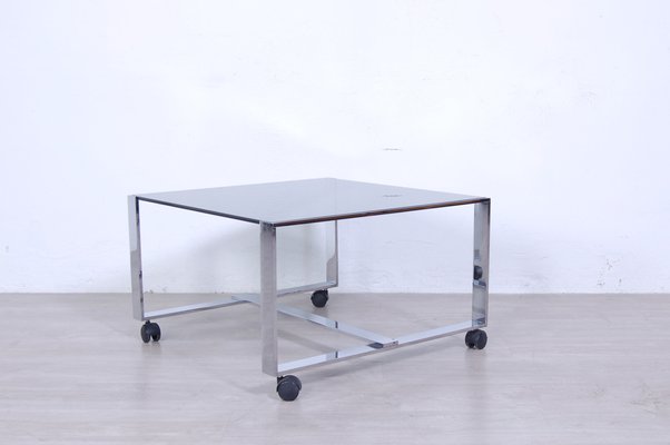 Steel and Smoke Glass Coffee Table, 1970s-XSG-1304826