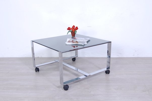 Steel and Smoke Glass Coffee Table, 1970s-XSG-1304826