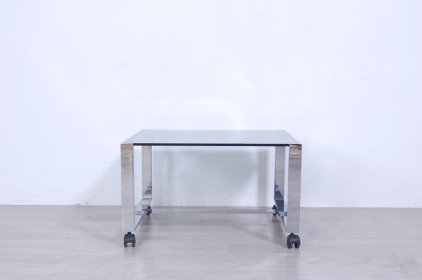 Steel and Smoke Glass Coffee Table, 1970s-XSG-1304826