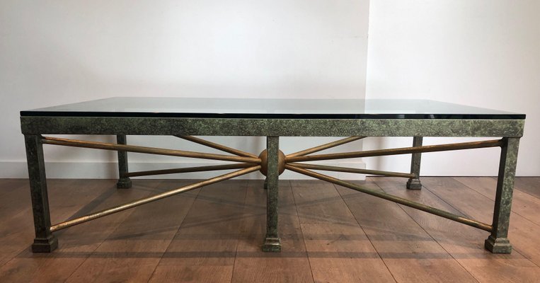 Steel and Wrought Iron Coffee Table, 1940s-BA-1438030