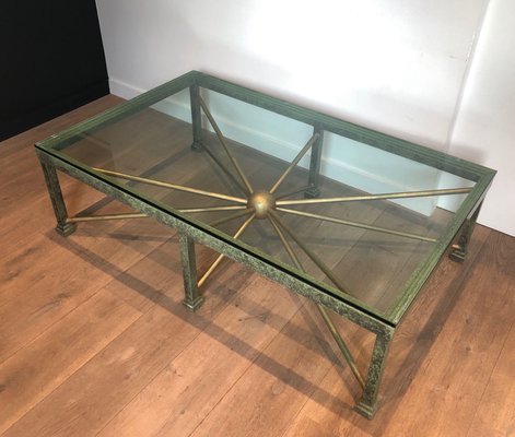 Steel and Wrought Iron Coffee Table, 1940s-BA-1438030