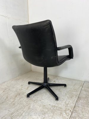 Steel Artifort Desk Chair in Black Leather by Geoffrey Harcourt, 1970s-DE-1181223