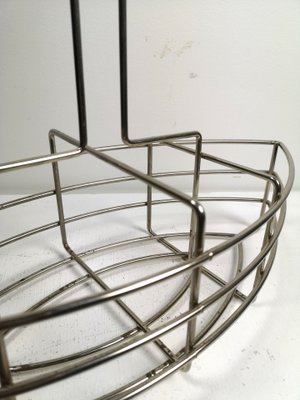 Steel Bottle Caddy or Carrier, with Wooden Handle, 1960s-UWE-1083044