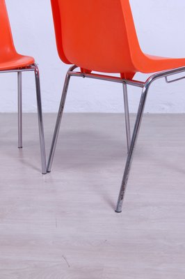 Steel Chairs and Orange Plastic Session Stackable from Wesifa, Set of 3-XSG-1329207