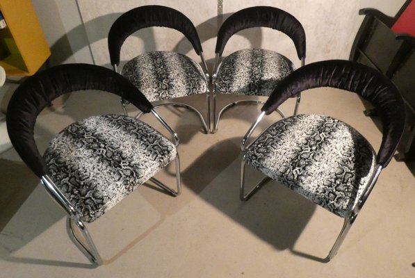 Steel Chairs by Giotto Stoppino for Kartell, Italy, 1970s, Set of 4-ERB-1785422