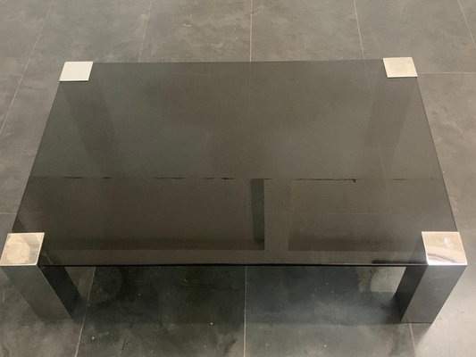 Steel & Crystal Coffee Table from Cidue, 1970s-IJR-1359245