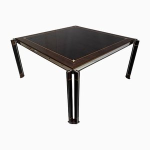 Steel & Inlaid Wood Dining Table by Paolo Barracchia for Roman Deco, 1978-FER-1179117