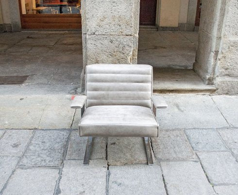 Steel & Leather Armchair, 1970s-VCV-774306