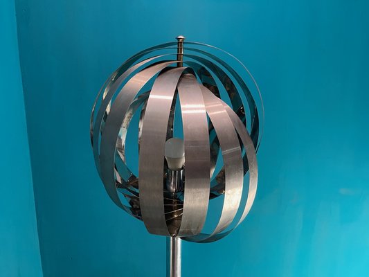 Steel Moon Floor Lamp by Henri Mathieu, 1970s-JJC-1733906