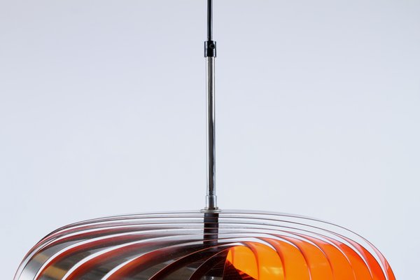 Steel Spiral Pendant Lamp by Henri Mathieu for Lyfa, 1970s-XT-646373